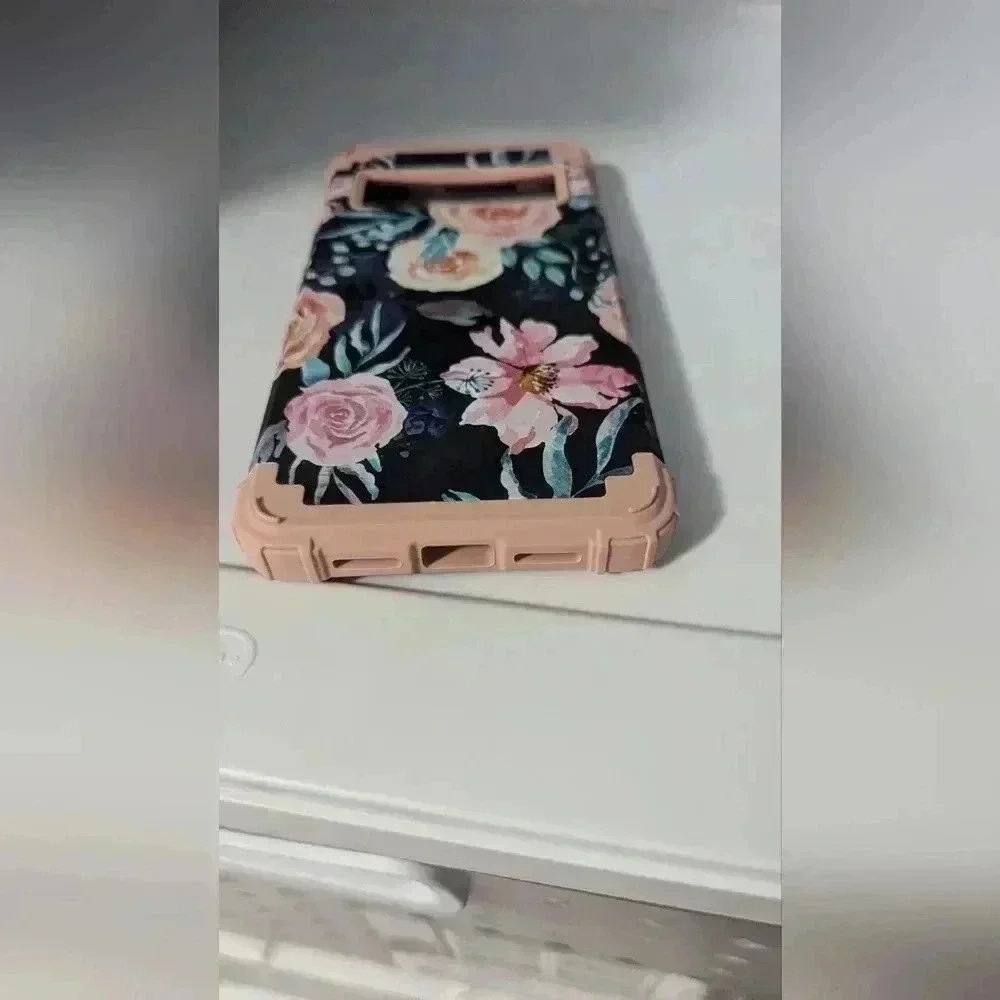 Google Pixel 6 Pro Case, Heavy Duty Shockproof Protection Floral Print (EUC)